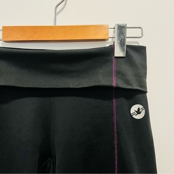 Aerie Y2K Foldover Black Yoga Wide Leg Cropped Capri Lounge Leggings Pants - Picture 2 of 5